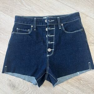Paige high rise cut off denim jean shorts